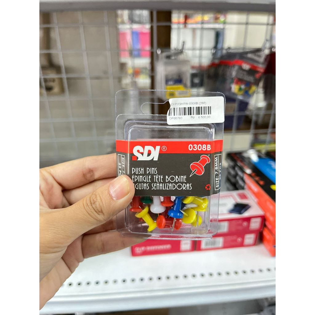

PUSH PIN SDI PAKU PIN 0308B WARNA WARNI 25PCS