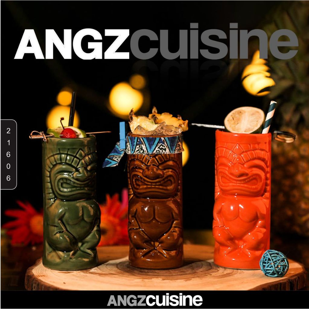 Hawaiian Maikai Cocktail Cup Brown Gelas Minuman 350 ml SMG