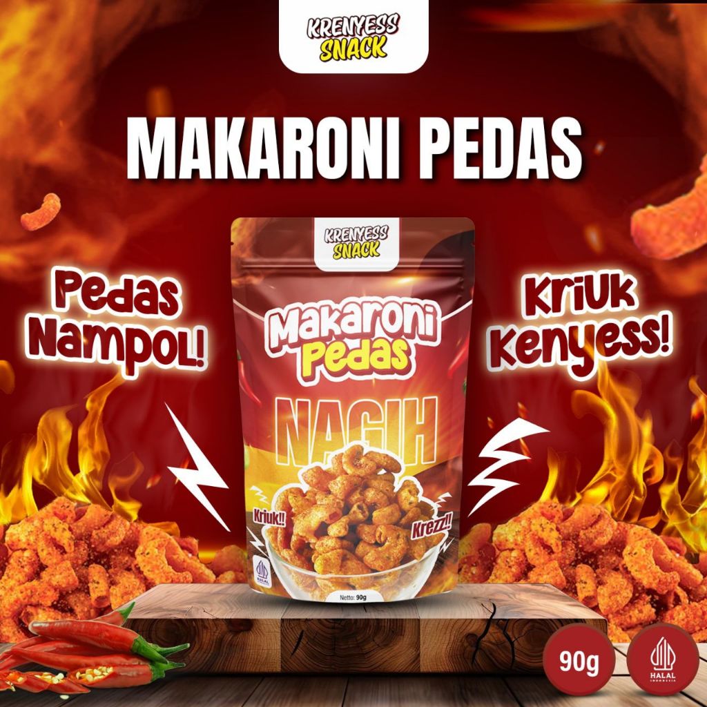 

MAKARONI KRENYESS Rasa Pedas Nagih by Krenyess Snack