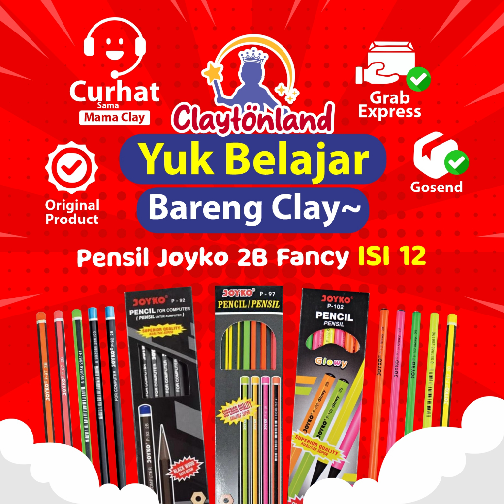 

Pencil / Pensil Joyko P-101 / P-94 / P-106 / P-114 / P-99 2B Fancy (Isi 12)