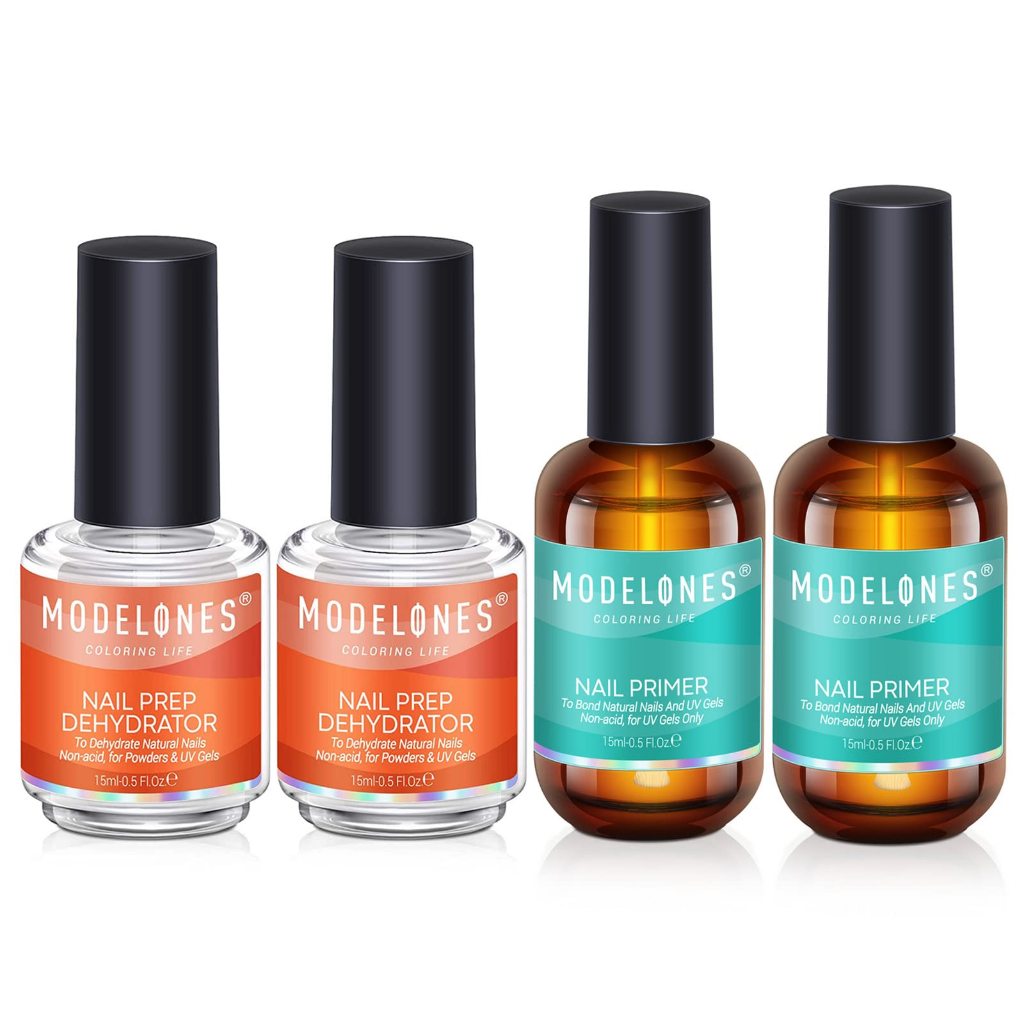 MEFA 4Pcs Nail Dehydrator and Primer, Acid Free Natural Nail Prep Dehydrate & Bond Primer, Bonding P
