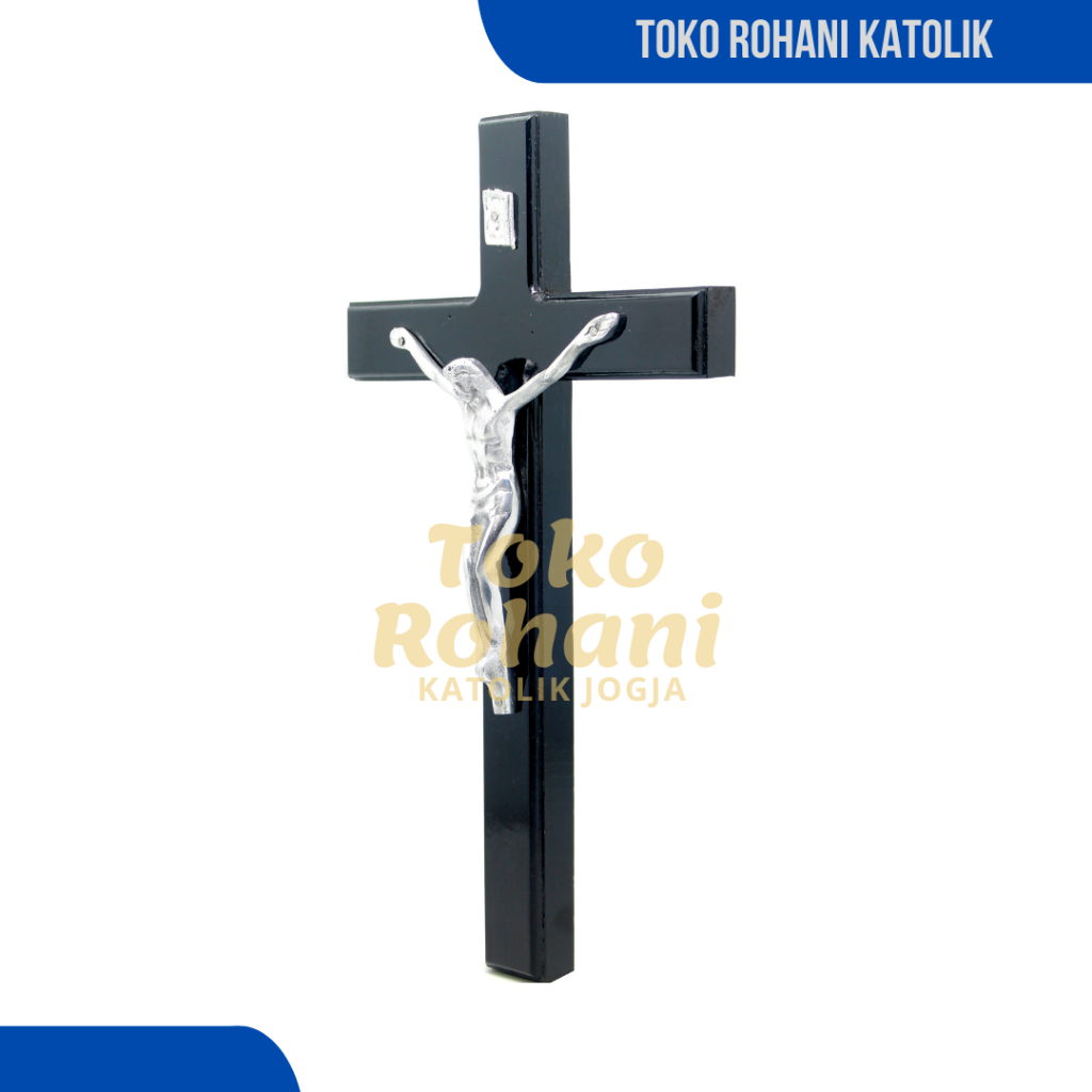 PROMO SALIB DINDING KATOLIK 25-30 CM (SILVER) / SALIB DINDING KRISTEN / SALIB GANTUNG / SALIB KAYU