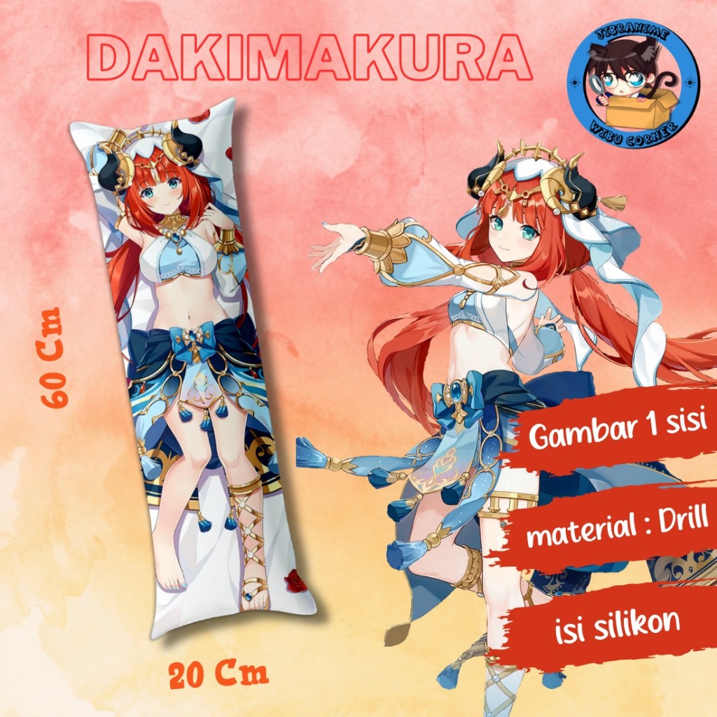 dakimakura / guling NILOU GENSHIN IMPACT / ukuran 20x60cm / sudah termasuk isi / bisa custom