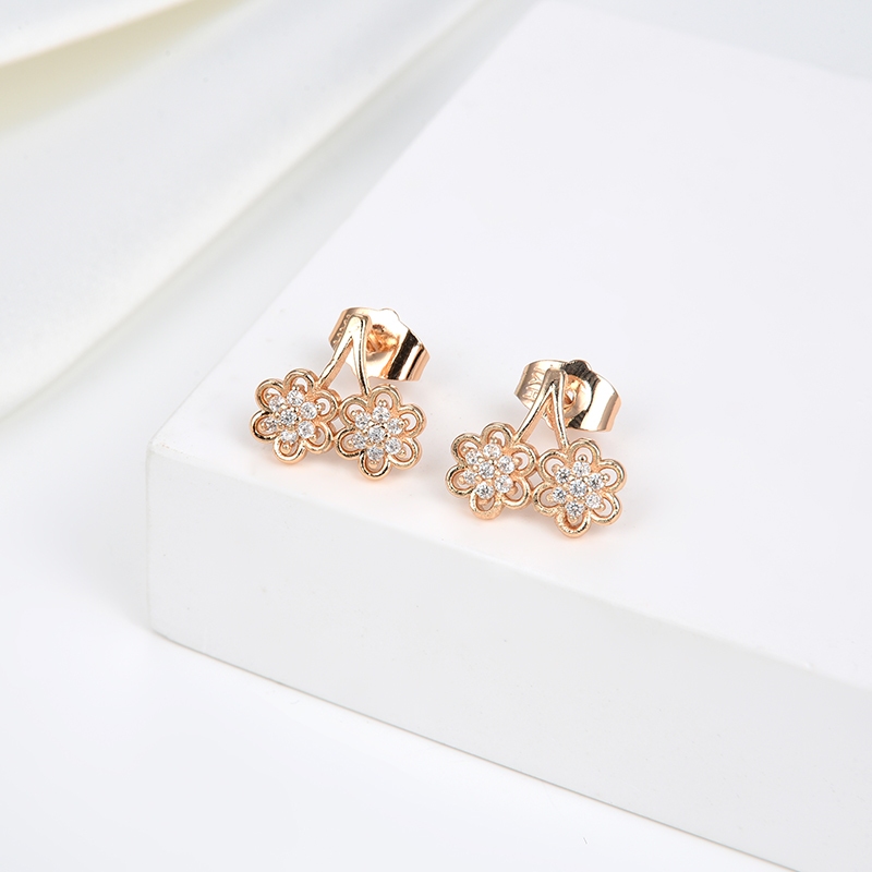 HYL JEWELRY Anting Titaniun emas batu bata titanium korea tusuk 94E
