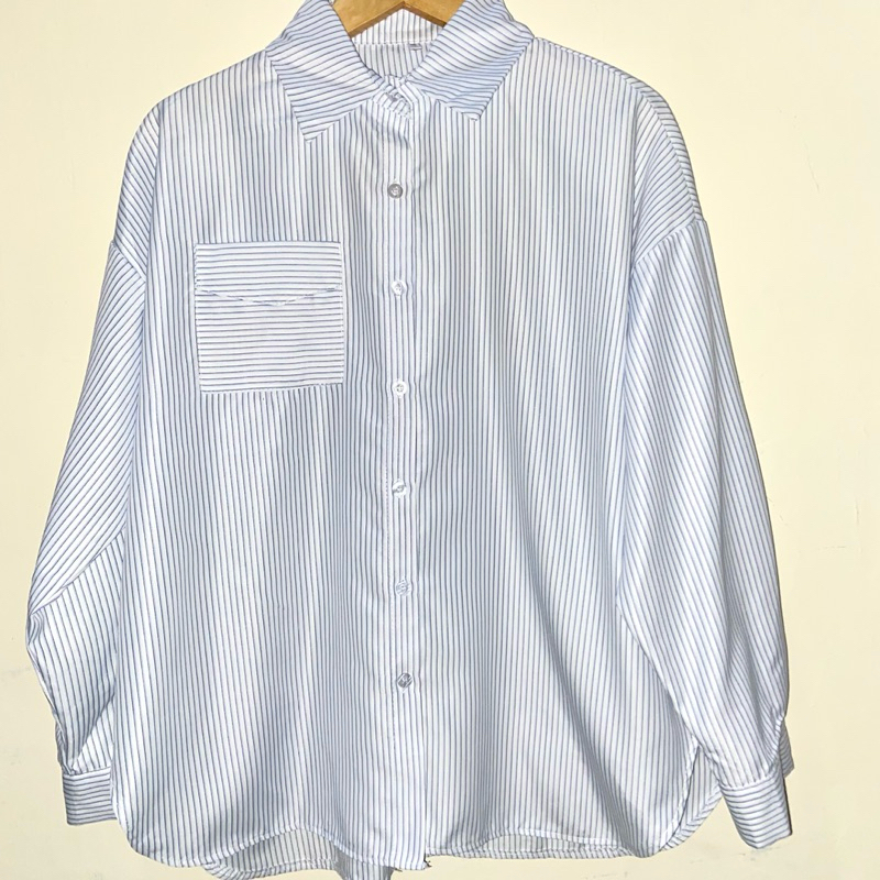 PRELOVED kemeja korean style blus garis