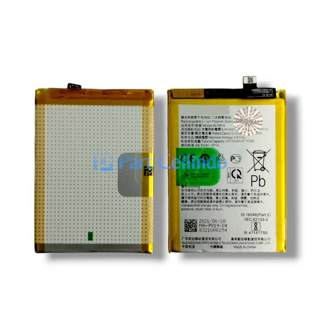BATERAI BATRE OPPO BLP819 RENO 5 ORIGINAL