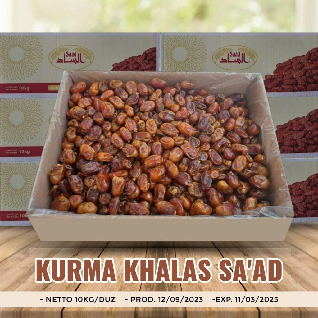 

Kurma Saad Khalas 10kg Fresh kurma Khalas Saad Enak Empuk Panen Baru Exp 2025