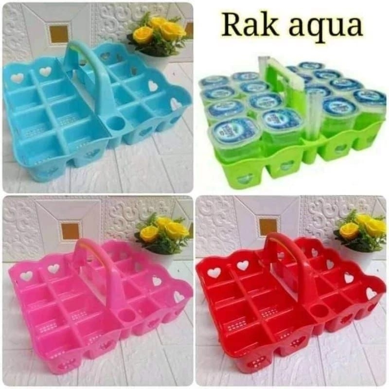 Rak Aqua Gelas 16 lubang / Rak Aqua Gelas Warna