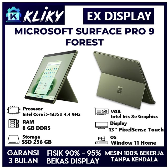 Microsoft Surface PRO 9 Intel Core i5 Gen 12 1235U Ram 8 GB Ssd 512 GB