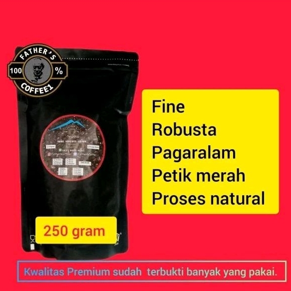 

Kopi Bubuk Fine Robusta Pagaralam 250 gram premium Petik Merah