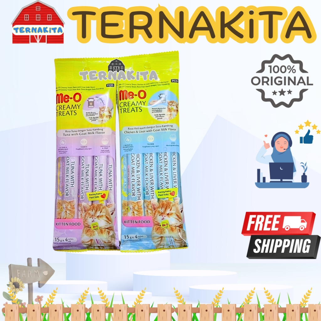 MEO CREAMY TREATS KITTEN BABY SATUAN - Pakan Basah Anak Kucing Induk Makanan