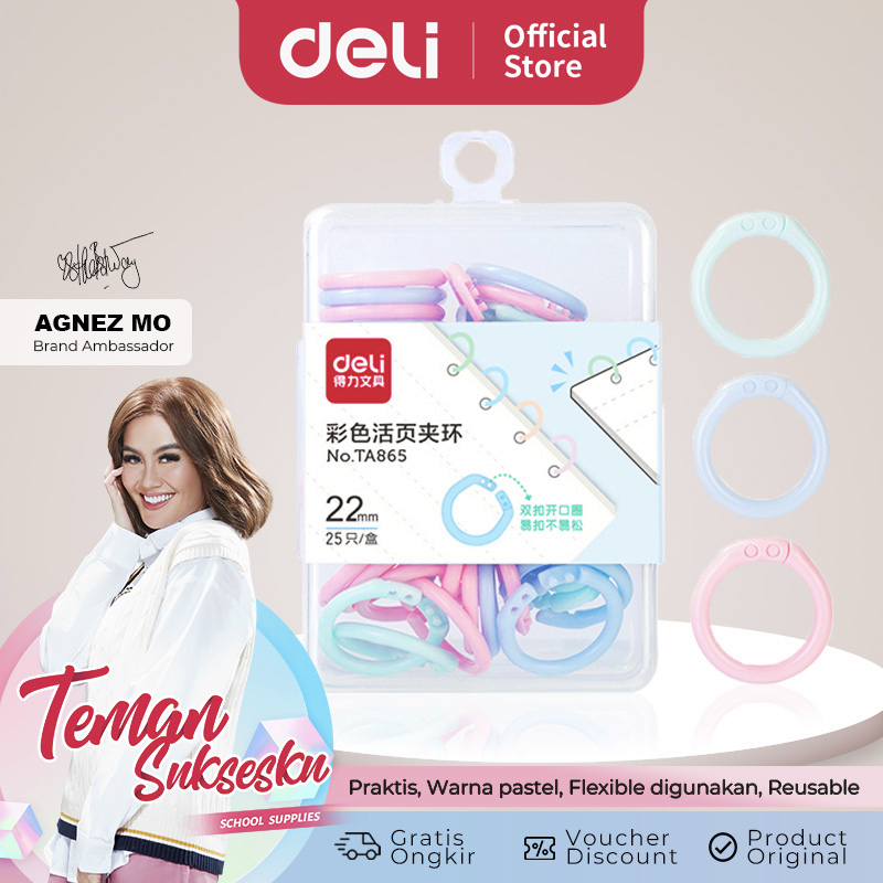 

Ring Binder DELI TA864 ~ TA865 Ring Plastik Pastel Flexible