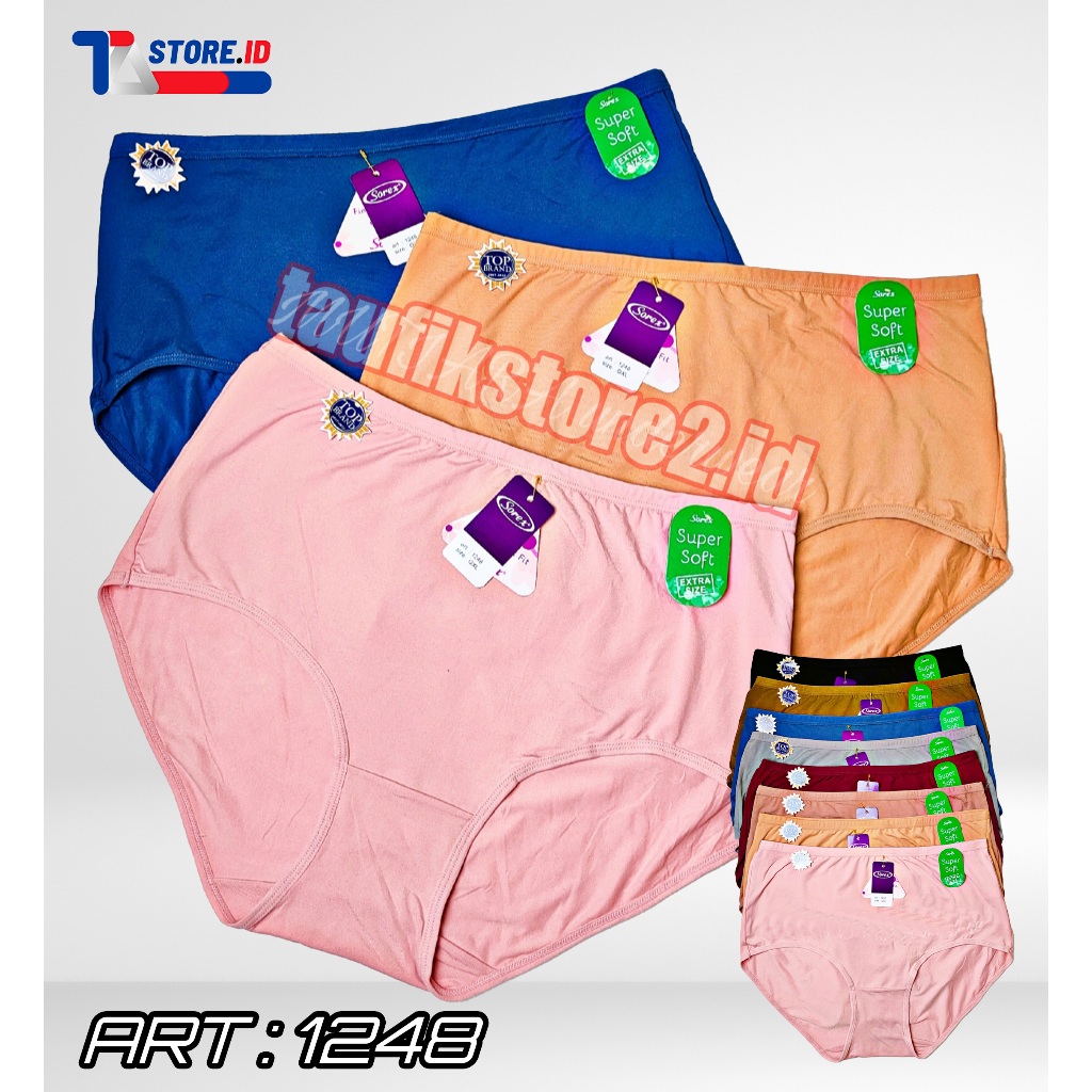 6PCS CD SOREX JUMBO UKURAN 3XL - 4XL - 5XL BERBAHAN KATUN SUPER SOFT CELANA DALAM WANITA SOREX 1248