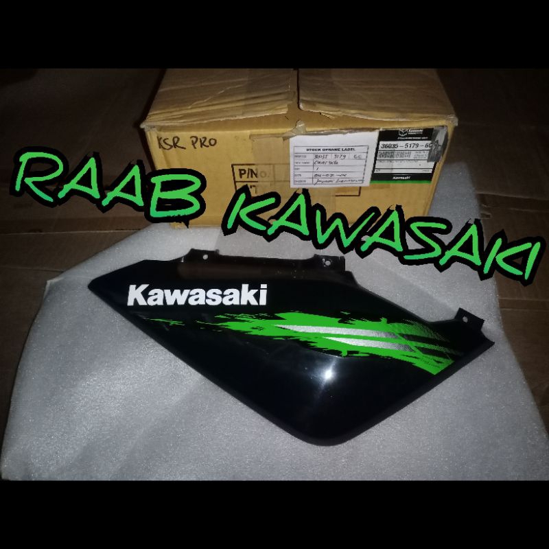cover body belakang kanan hitam stiker ksr pro 110 original kawasaki