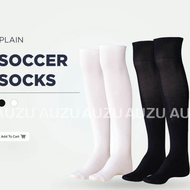 Terbaik MECS Soccer Socks  Kaos Kaki Bola  Futsal Hitam Putih Polos Selutut