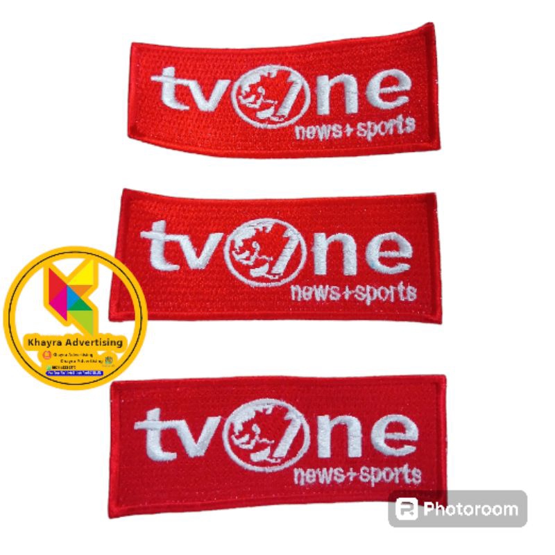 bordir logo Tvone badge tvone bordir logo custom