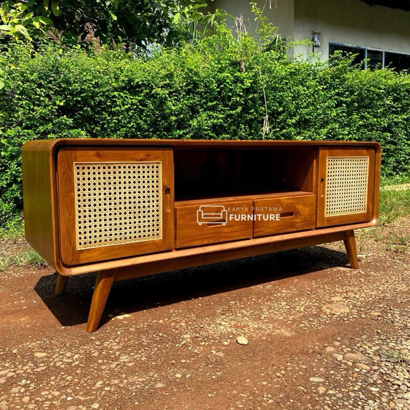 Buffet Tv Minimalis, Buffet Tv Retro, Buffet Tv Kombinasi Rotan, Buffet Tv Penyimpanan