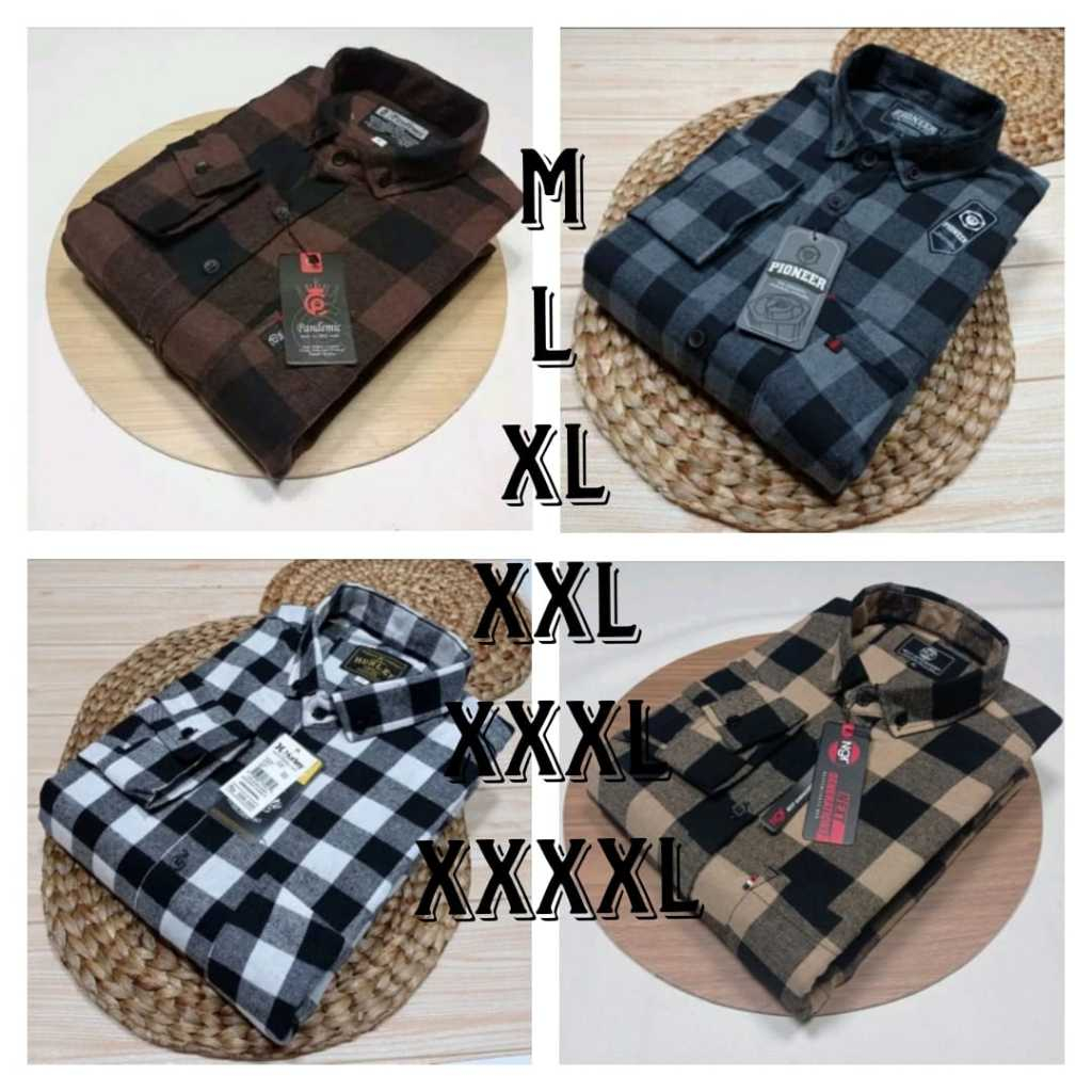 Kemeja Flanel Pria Wanita Unisex Flannel Import Motif Kotak Kotak Terlaris 2024 Terpopuler