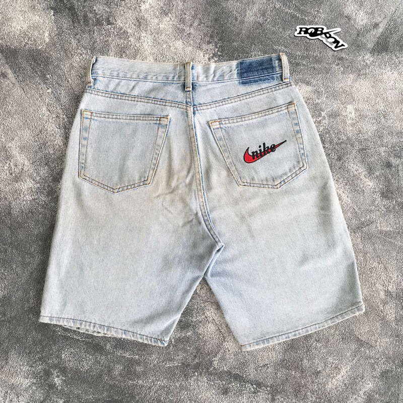 1990s Bootleg Nike Baggy Denim Shorts / Jorts not susi