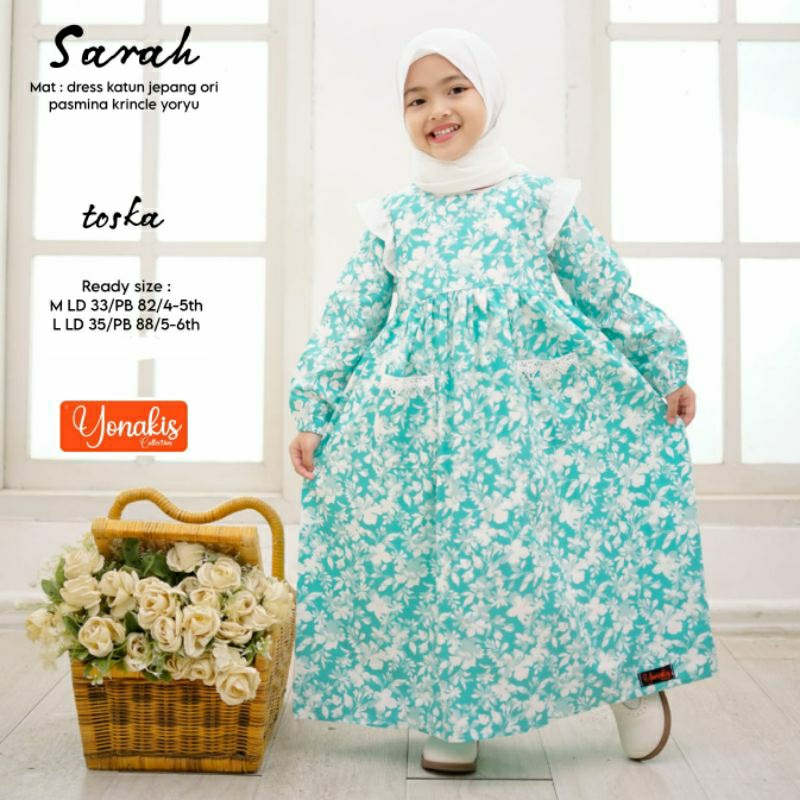 SARAH DRESS KIDS/DRESS ANAK/GAMIS ANAK