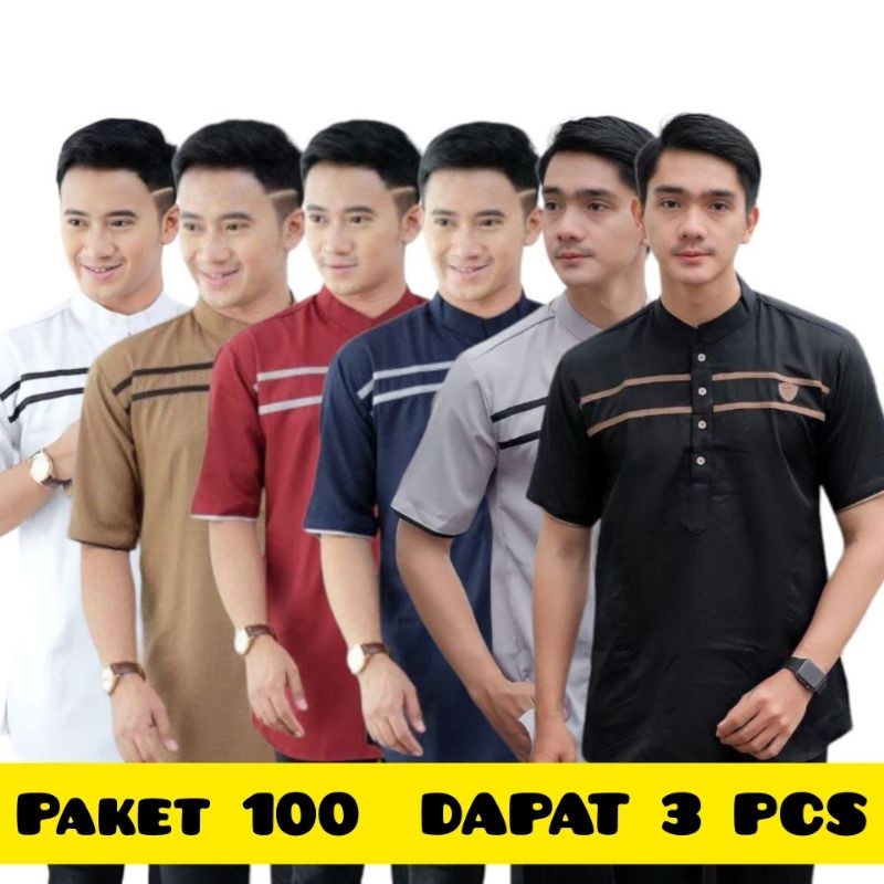 paket usaha baju kemeja koko pria 3 pcs