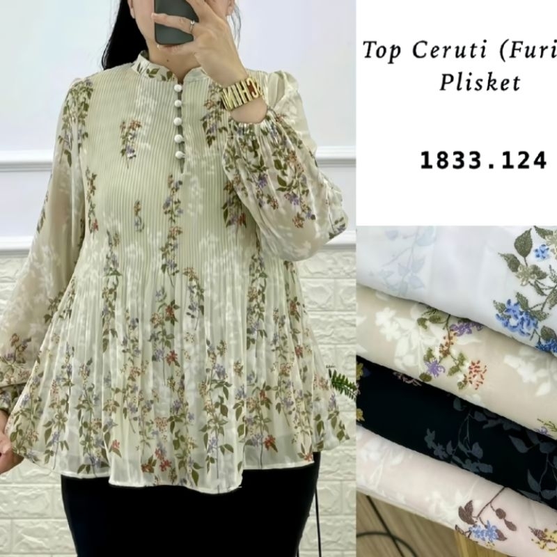 Atasan Big Apple 1833 Anindya Fashion Presents Busana Muslim Wanita Bahan Ceruti Motif Premium Denga