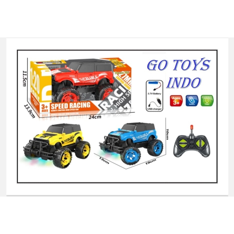 (BISA COD) MAINAN RC JEEP SPRINT MOBIL OFF ROAD RACING CHARGER SKALA 1:20