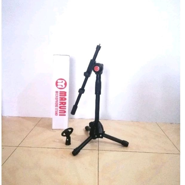 STAND MIC MARUNI PENDEK PLUS HOLDER MIC