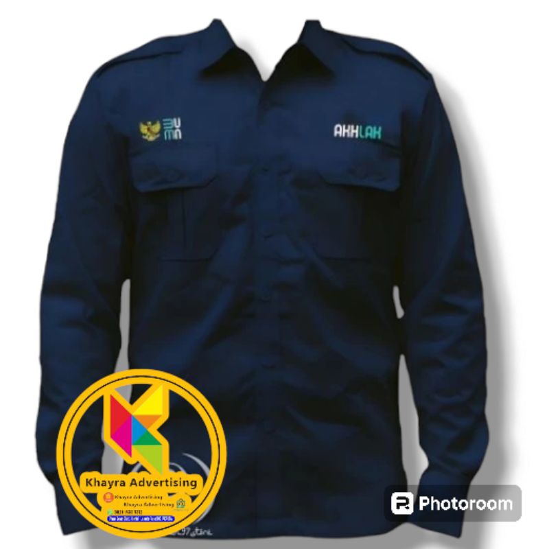 kemeja bumn akhlak seragam bumn akhlak baju bumn akhlak Navy