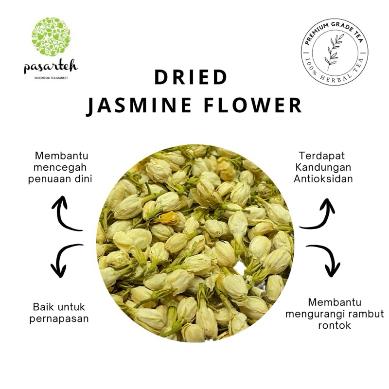 

[ pasarteh ] Jasmine Flower Tea | Bunga Melati Kering | Teh Melati | Tisane | Teh Bunga
