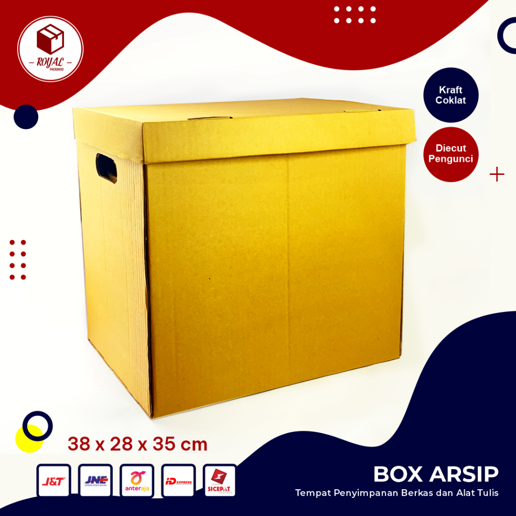 

Kardus Box Arsip - Size 38 x 28 x 35 cm - Arsipfile / Arsipkantor - Bisa Sustom Sablon Logo Instansi