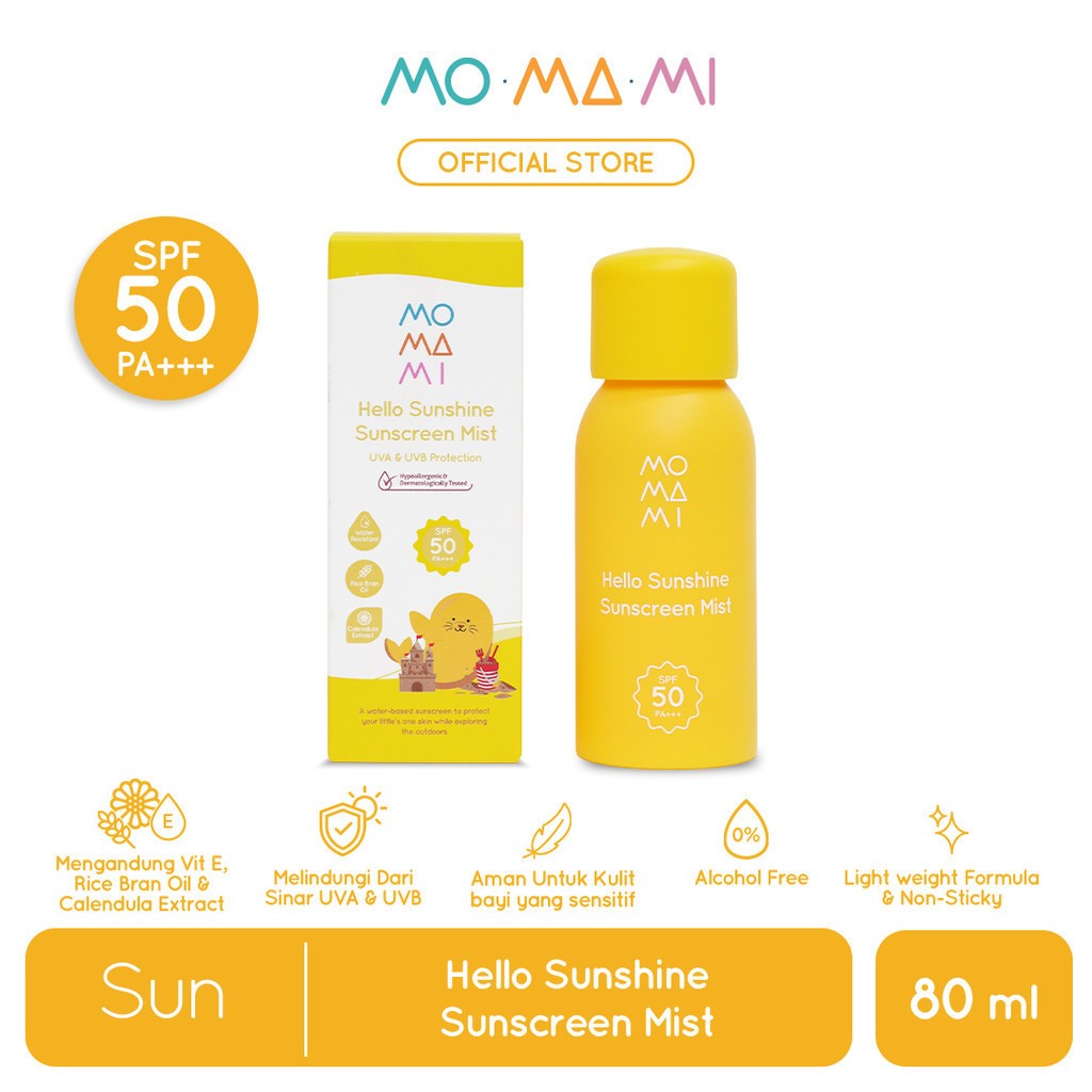 Momami Hello Sunshine Sunscreen Mist 80ml | sunscreen spray | sunscreen anak