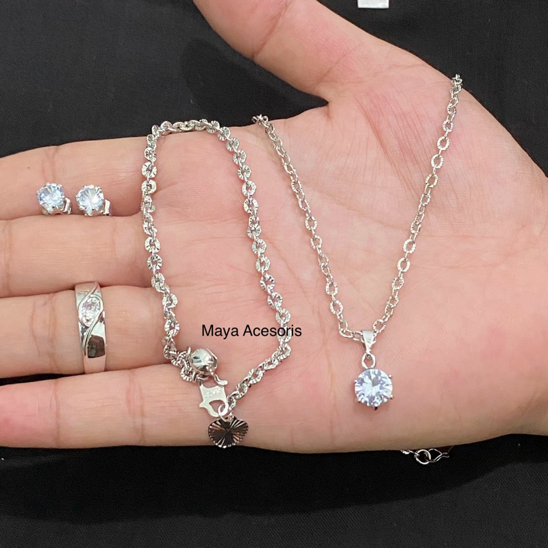 Set Perhiasan Silver Xuping Kalung Gelang Nori Termurah