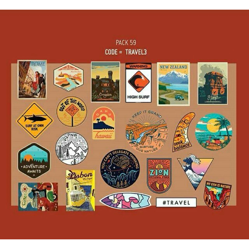 

Travel 3 Sticker Pack A5 (22pcs)