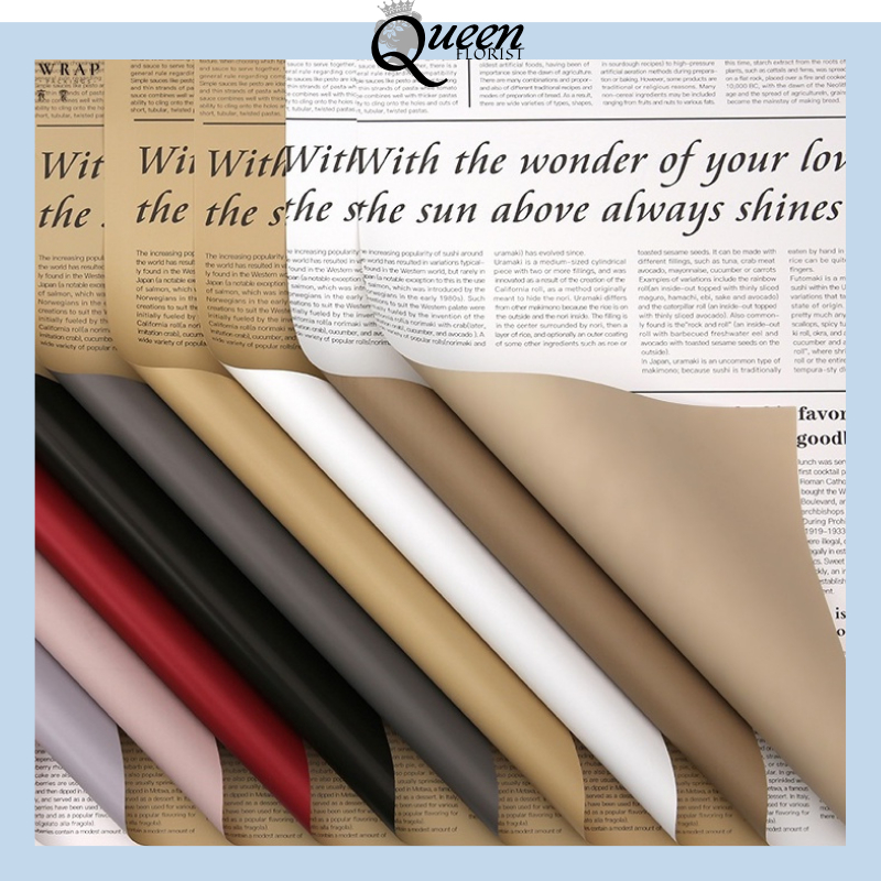 

Bicolor Buff Newspaper Cellophane Koran Kertas Buket Bunga Wrapping Paper Lembaran Waterproff 6038