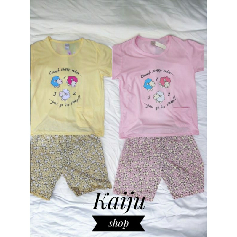 Baju tidur ¾ tane motif domba