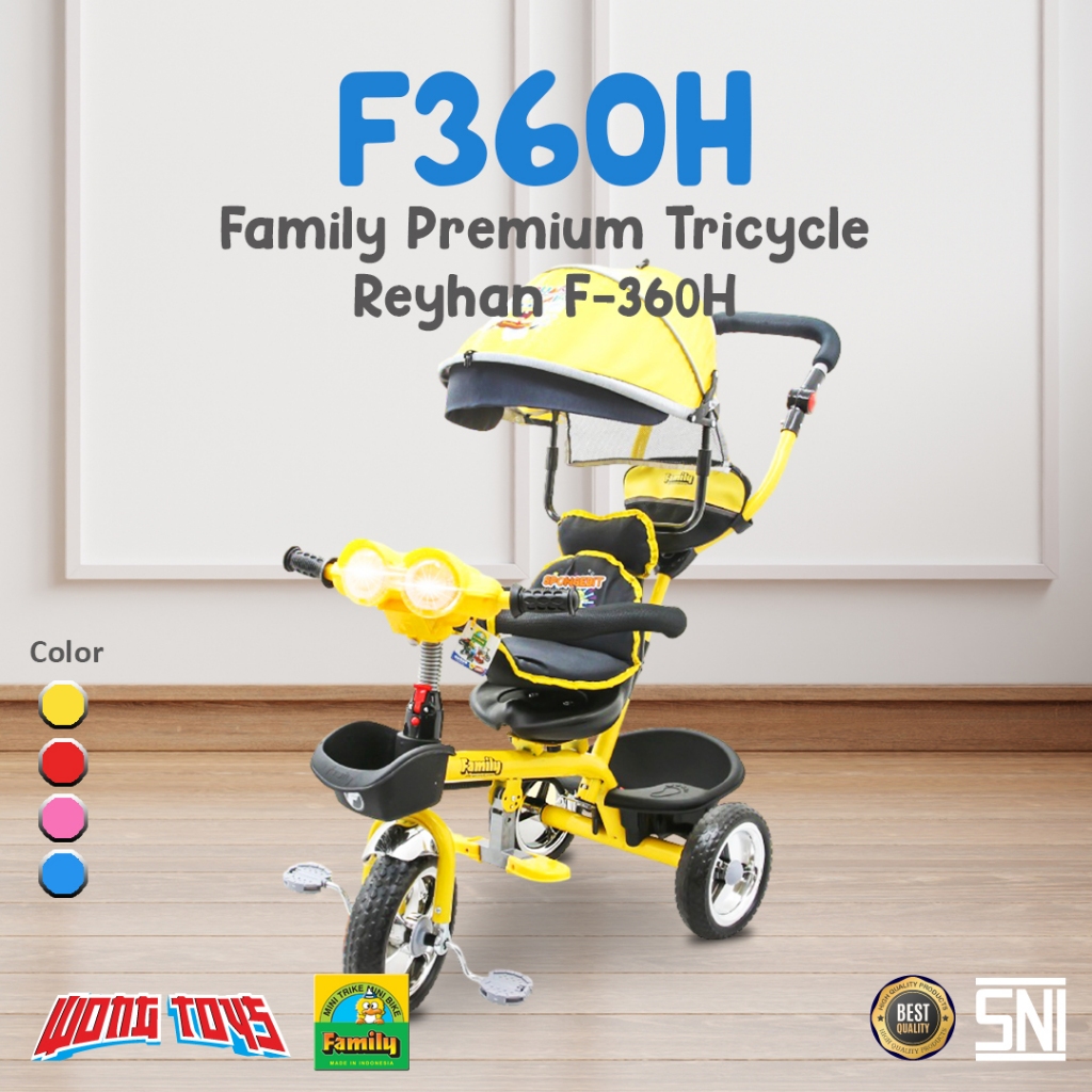 Family Premium Tricycle Reyhan F-360H (F360H) - Mainan Sepeda Roda 3 Anak