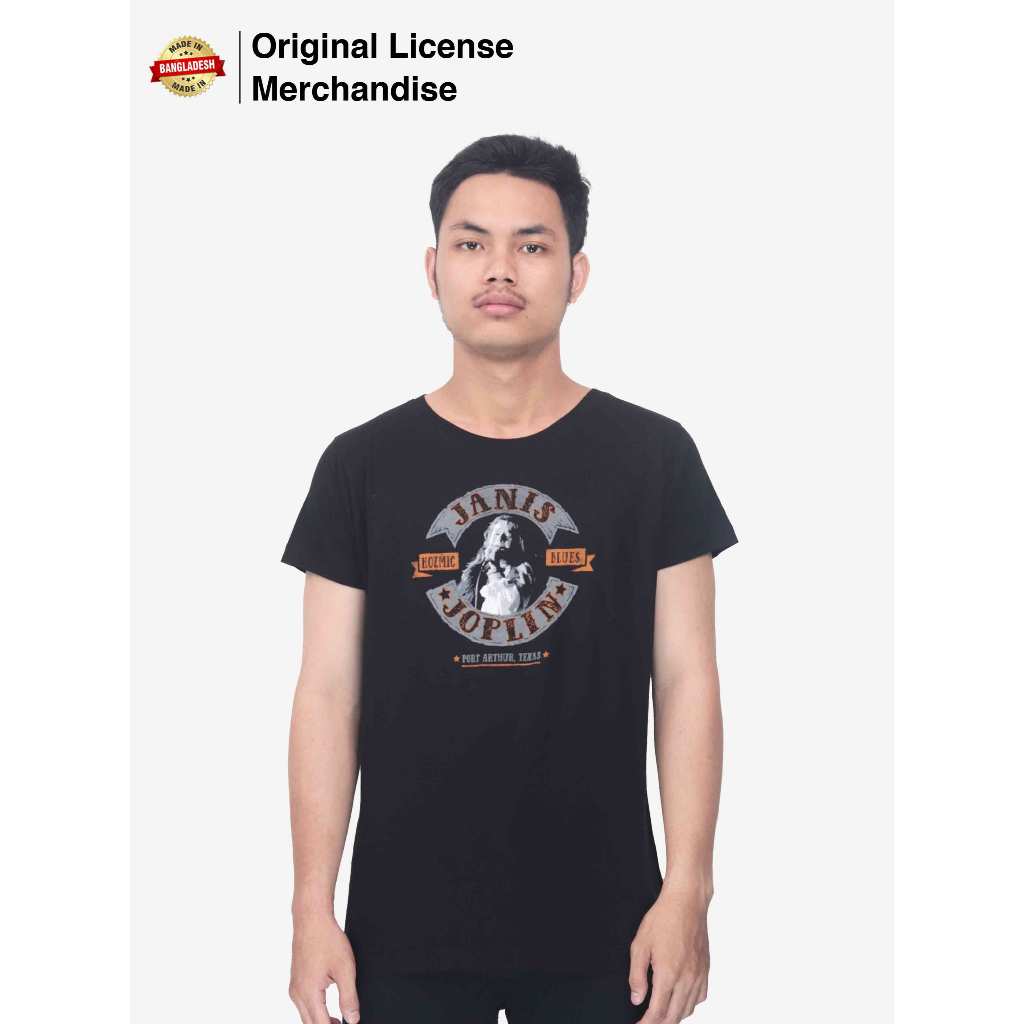 Kaos Baju Tshirt Casual Unisex Pria Premium Import Musik Band JANIS JOPLIN Original Kozmic Blues