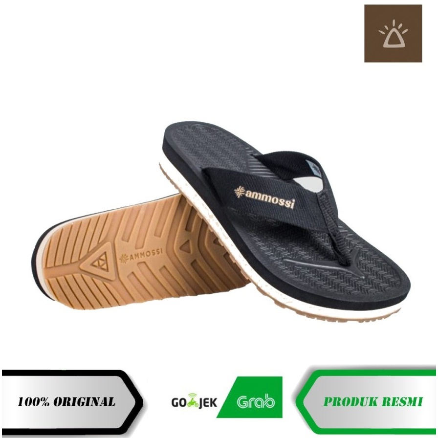 Sandal Jepit Ammossi Caribou - Coal Black( Hitam )