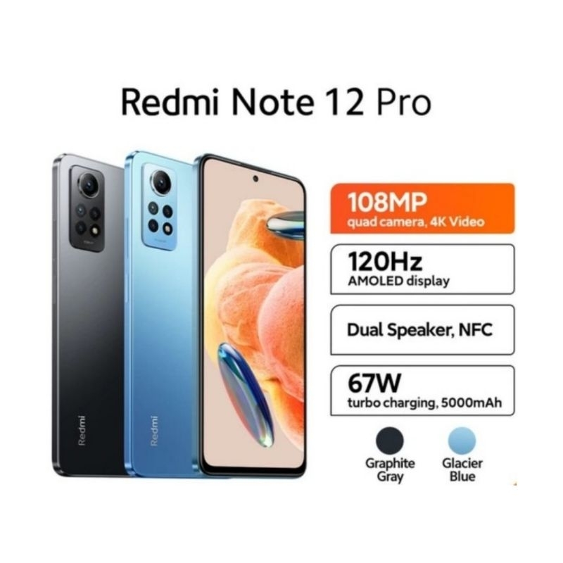 Hp Xiaomi Redmi Note 12 Pro 4G 6/128 GB - ( Redmi Note 12 Pro 4G NFC 6GB +128G ) Garansi Resmi
