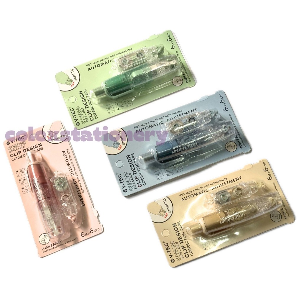 

Correction Tarik Kertas + Refill Clear Colour / Correction Pita + Isi Refill Clip Design 6 Meter CT-956 Vtec(1 Set)