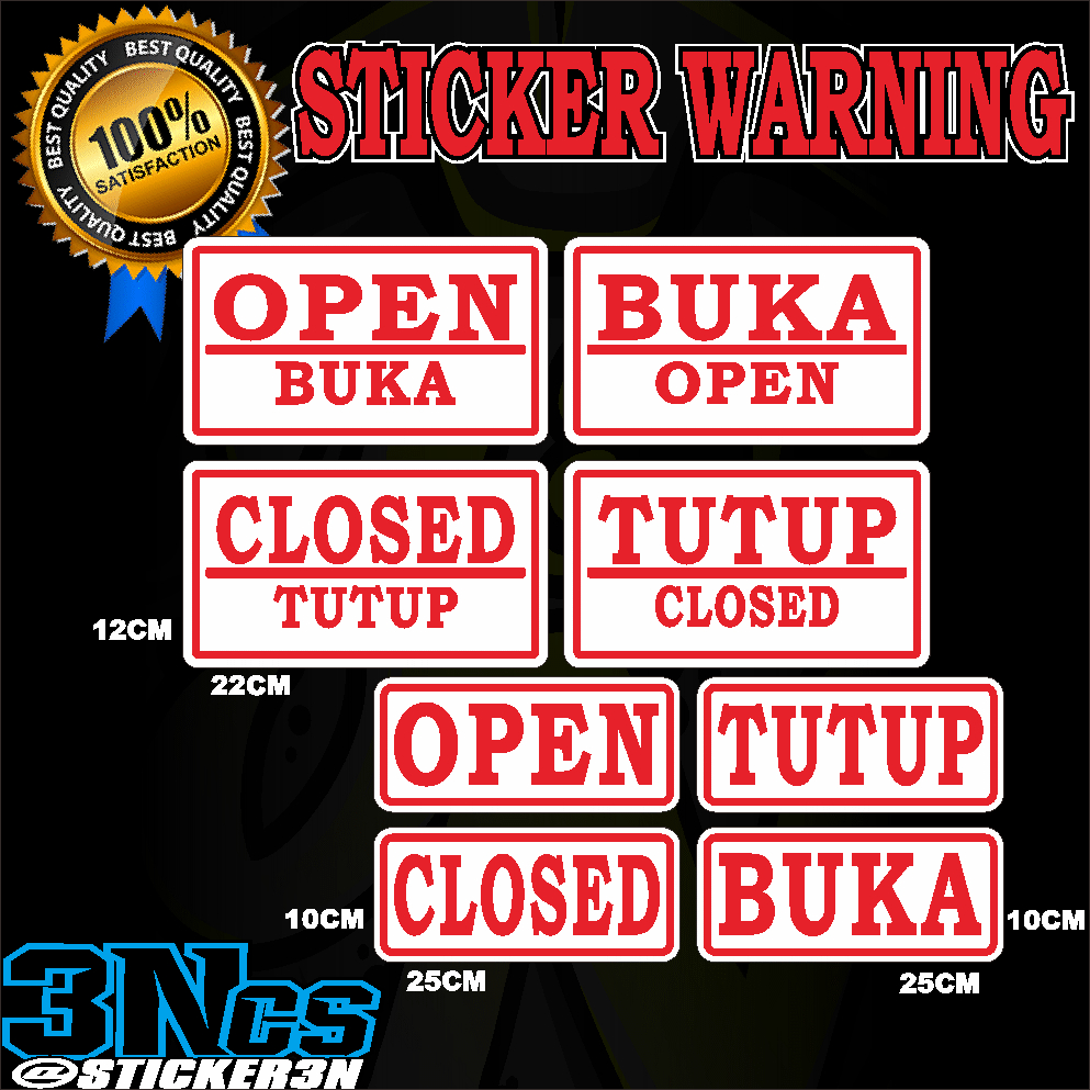 

Sticker Buka-Tutup | Sticker Open-Closed | Sticker Pemberitahuan Buka - Tutup atau Closed- Open