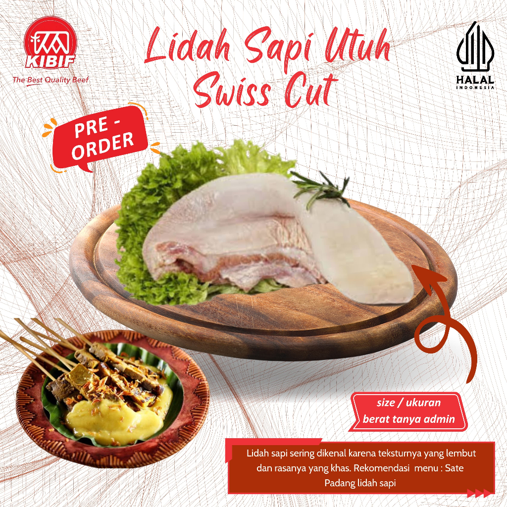 

Pre Order Lidah Sapi Utuh Swiss Cut ( size / ukuran berat tanya admin )