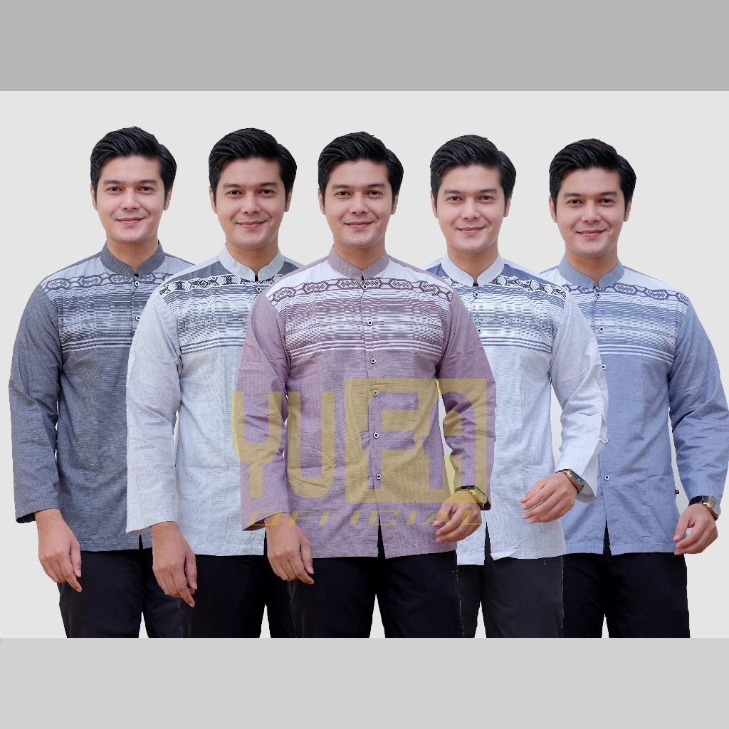 Baju koko songket lengan panjang katun pria dewasa terbaru Atasan Muslim Motif Songket Premium
