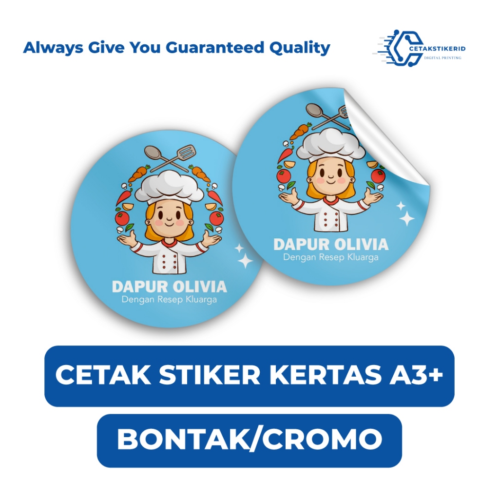 

CETAK STIKER LABEL PREMIUM OLSHOP MAKANAN DAN MINUMAN, A3+ BONTAQ/CROMO [FREE DESIGN]