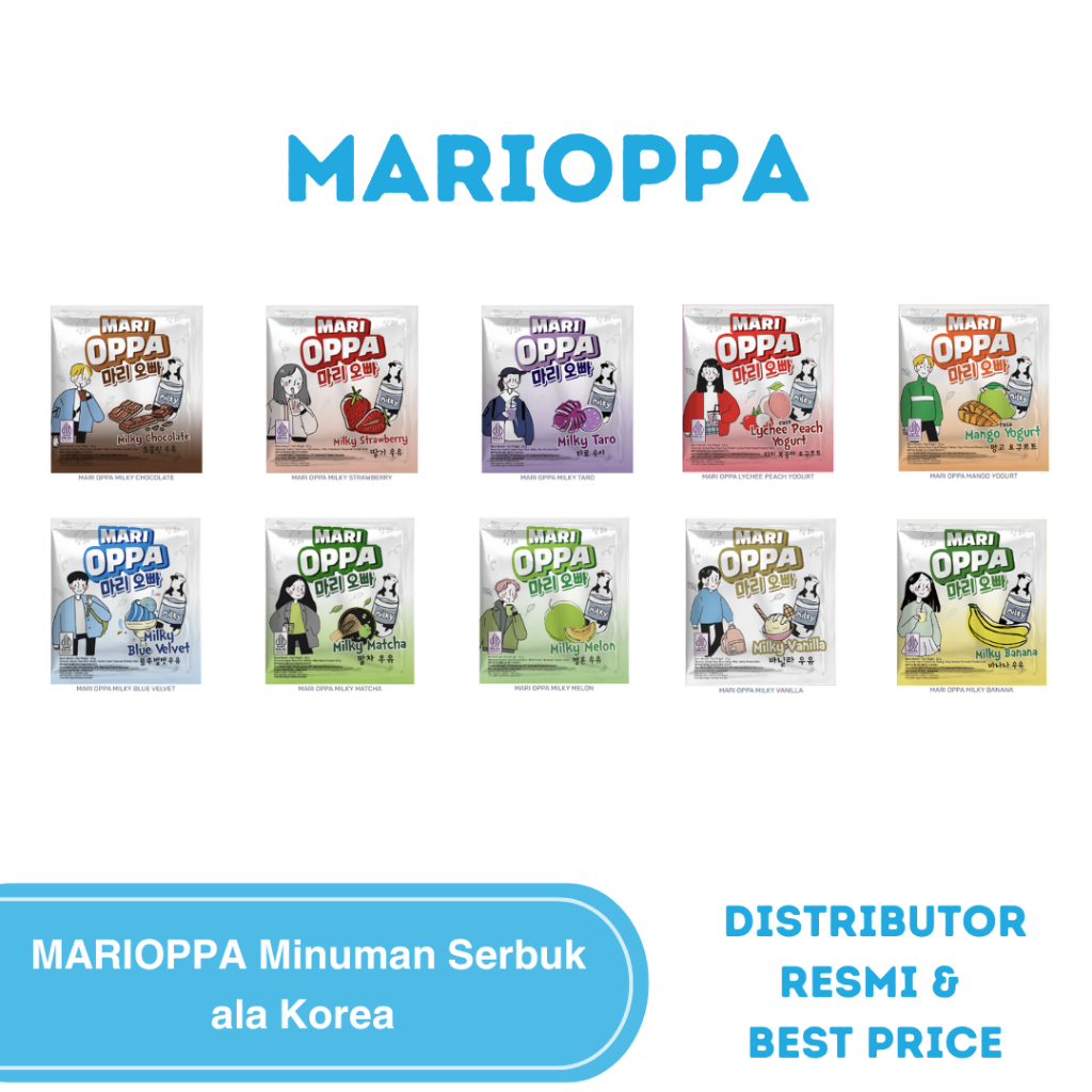 

MARIOPPA Minuman Serbuk Instan Powder Bubuk Rasa Susu Ala Korea Renceng All Varian