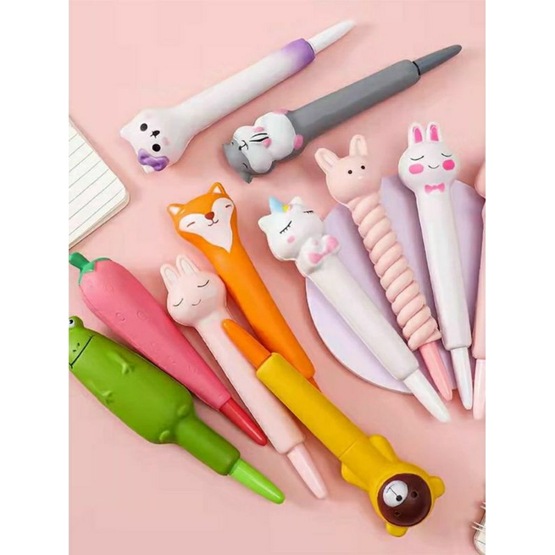 

pulpen gel karakter lucu imut gemoy [warna hitam]