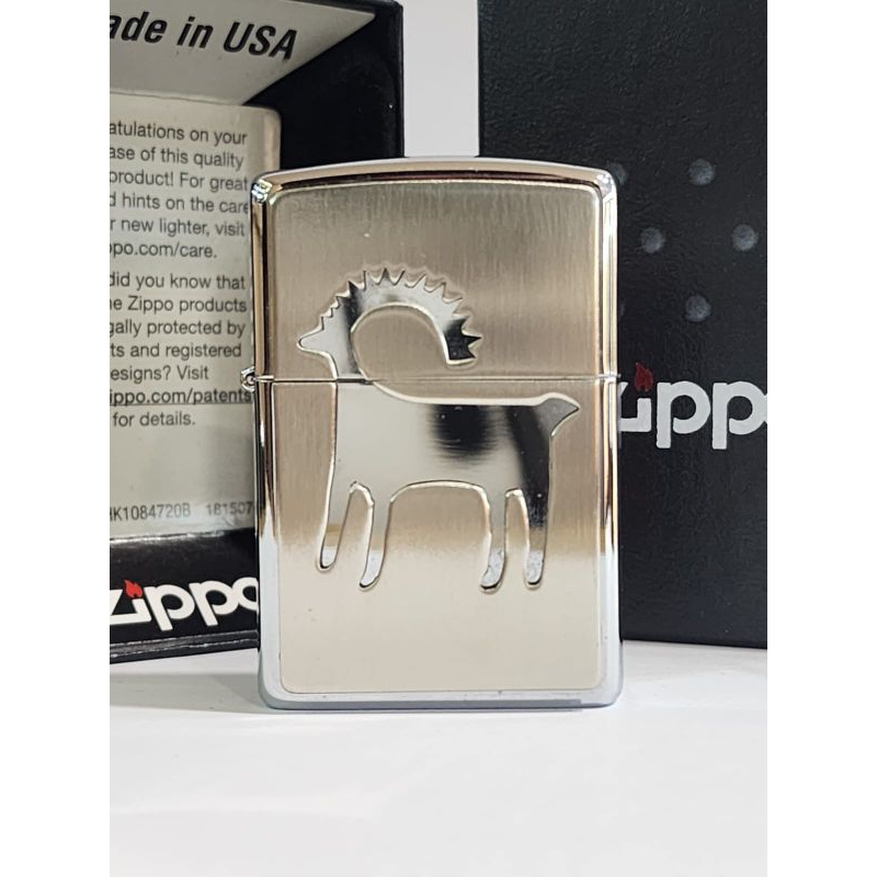 Original Zippo 3D Emblem Mountain Goat Design Romawi 14 ( 1998 )
