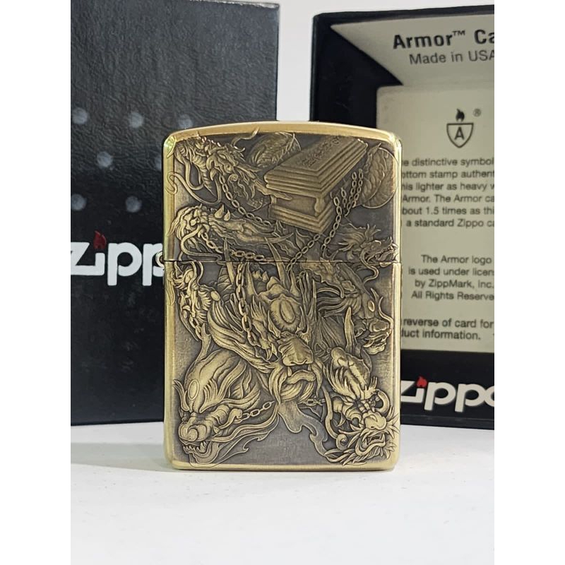 Original Zippo Armor Dragon Tomb 2 sisi