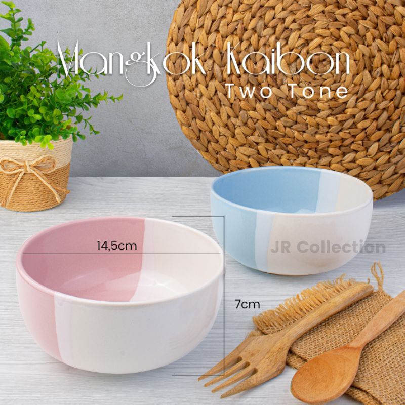Harga Promo Mangkok Keramik Harga Per Lusin Grade A/ Mangkok Souvenir Two Tone  12 PCS ( lusinan) St